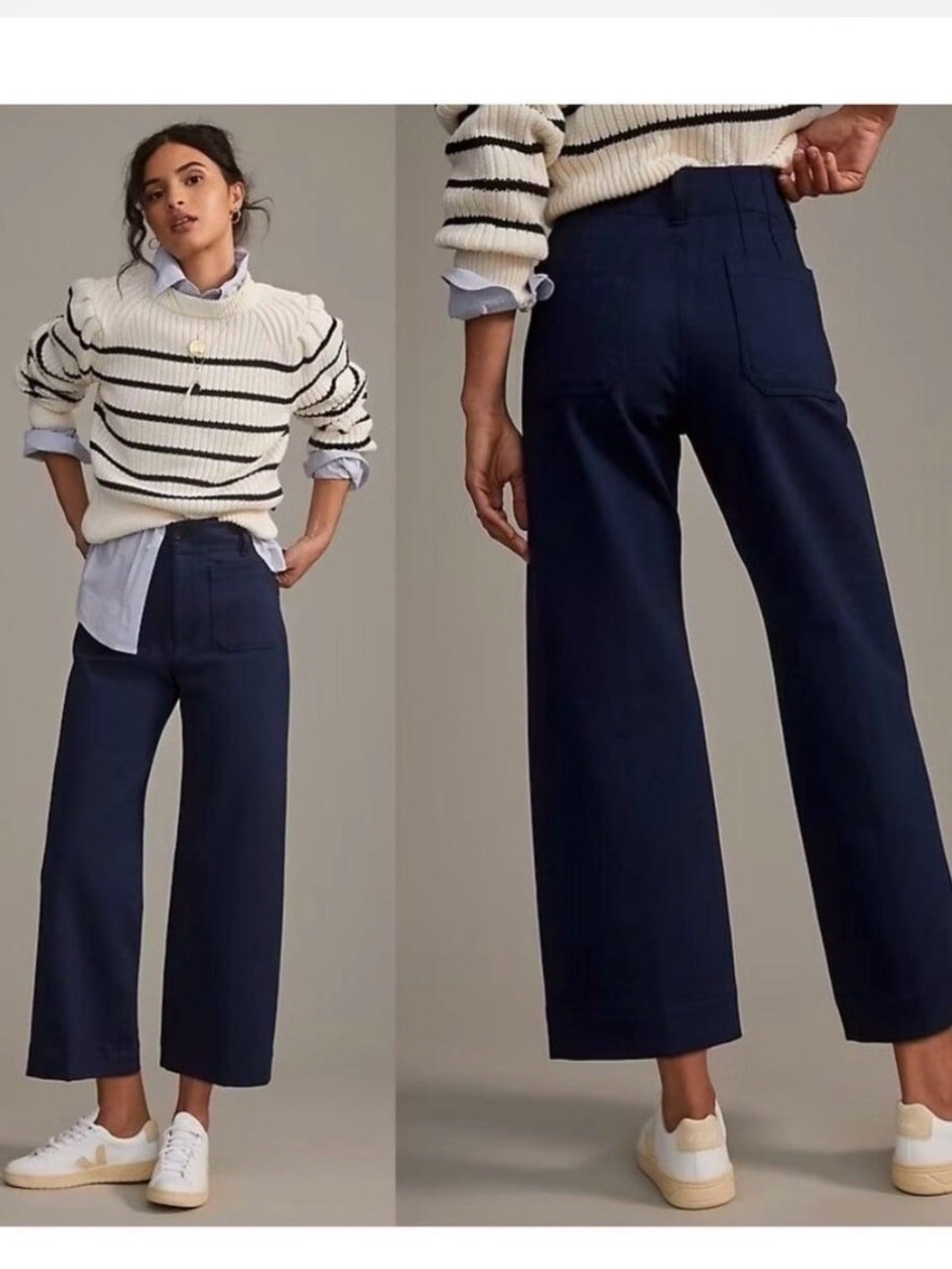 Anthropologie Maeve the Colette wide leg crop ponte knit